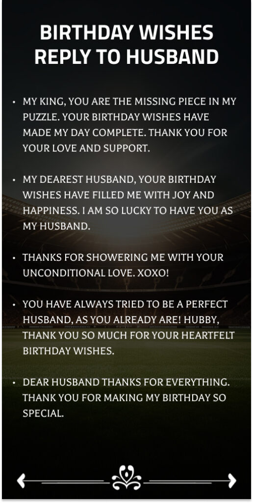 Birthday Wishes Reply to Husband