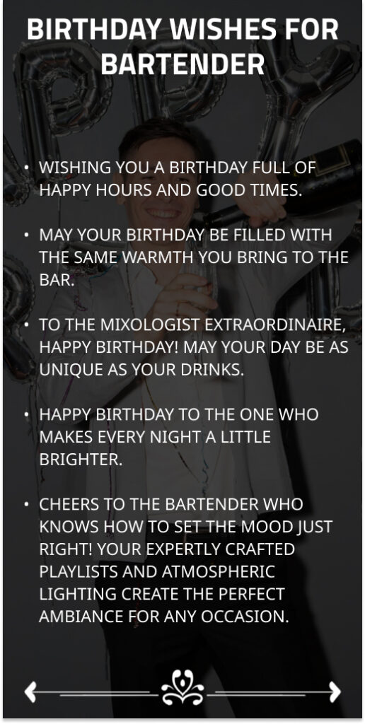 Birthday Wishes for Bartender