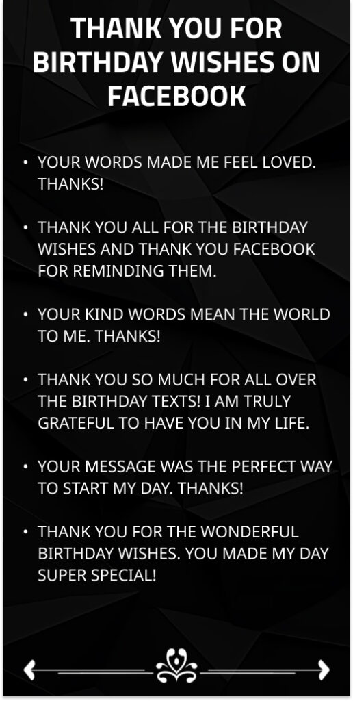 Thank You for Birthday Wishes on Facebook