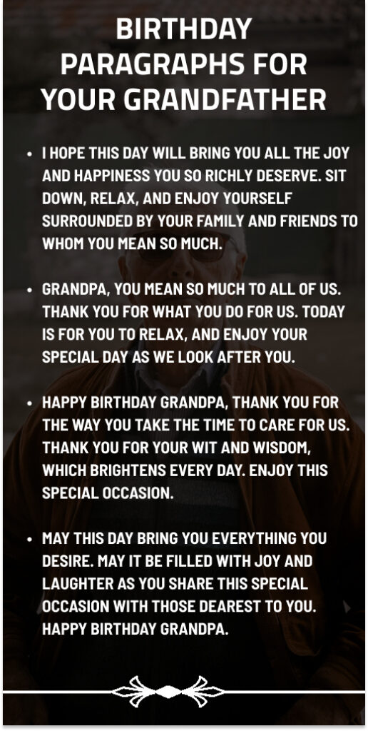Birthday Paragraphs for Your grandfather