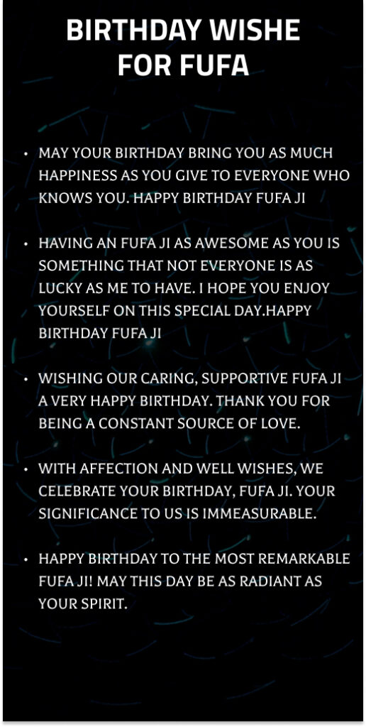 Birthday Wishe for Fufa