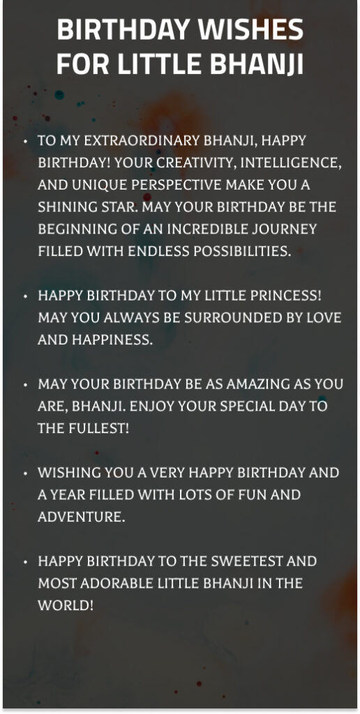 Birthday Wishes for Little Bhanji