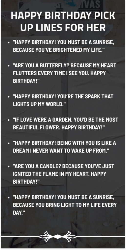 happy birthday pick up lines for her