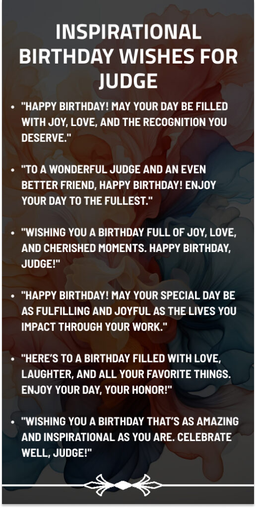 Inspirational birthday wishes for judge