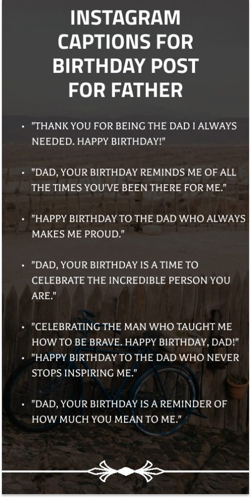 Instagram captions for birthday post for father