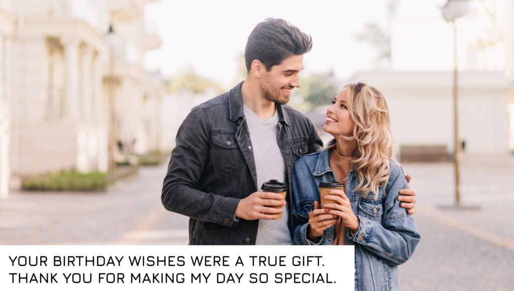 Short thank you message to wife for birthday wishes