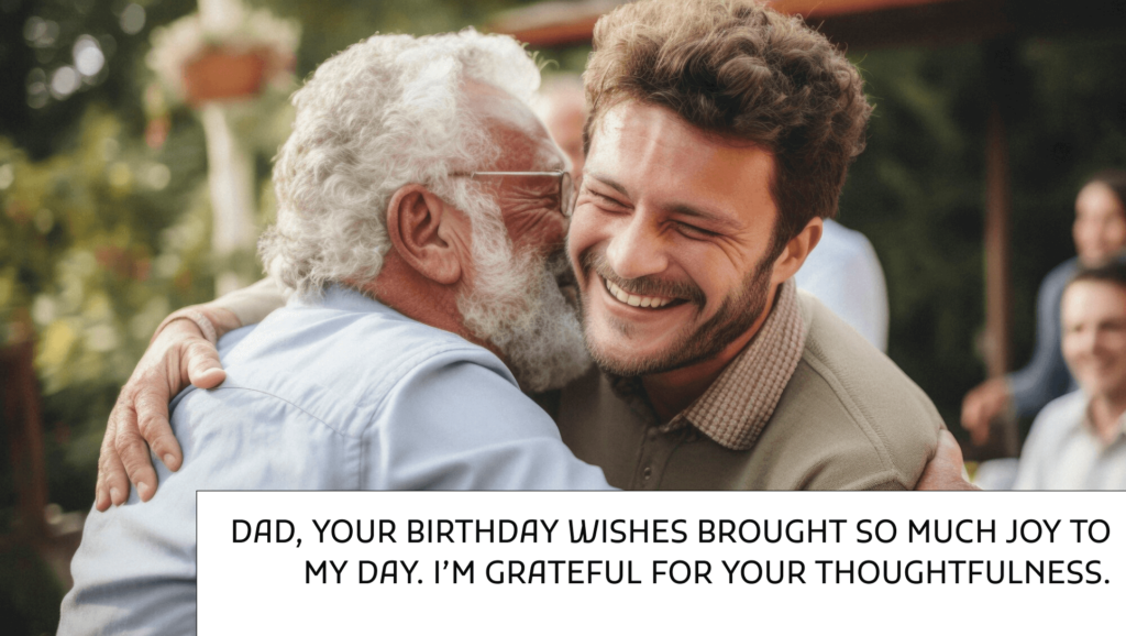 Thank you message to father for birthday wishes from son