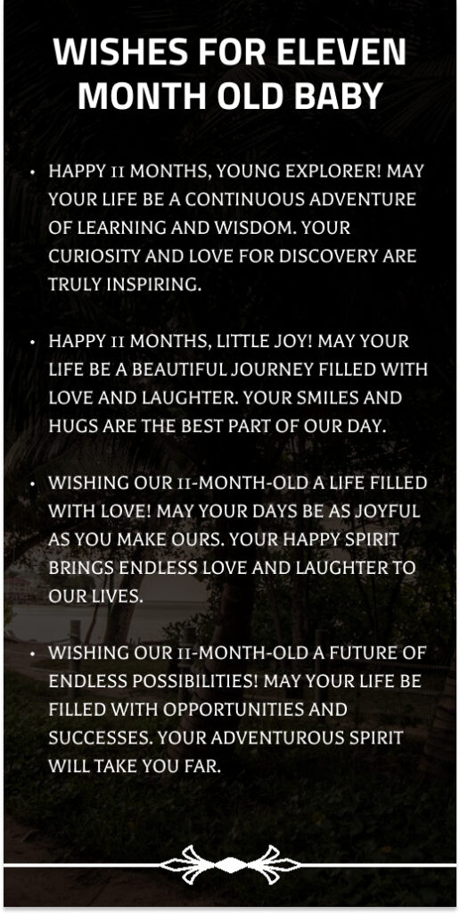 Wishes for Eleven Month Old Baby
